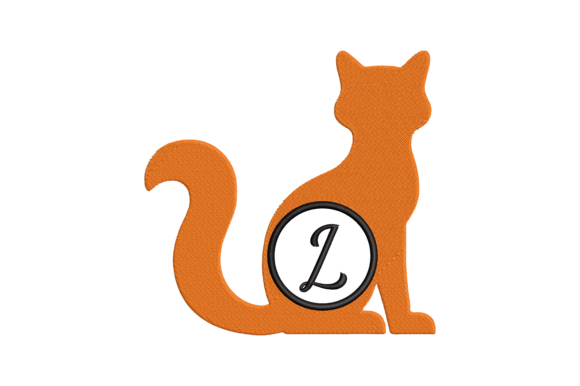 Charming Cat Letter L for Seasonal Embroidery