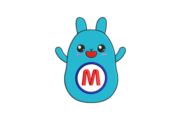 Charming Cute Rabbit Letter M for Apparel