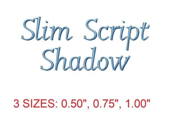 Elegant Slim Script Shadow Font for Embroidery